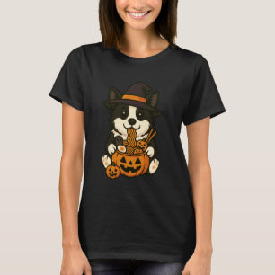 Grizzly Border Collie Pompoen Japanse Ramen Noedel T-shirt