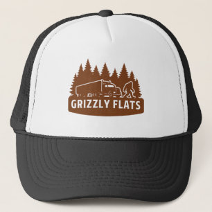 Grizzly flats Bigfoot Vrachtwagen bos Silhouette Trucker Pet