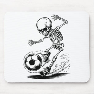 Grizzly geraamte kinderen spelen voetbal Halloween Muismat