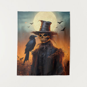 Grizzly Griezelschrik Halloween Vogelverschrikker Wandkleed