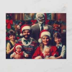 Grizzly Griezige Kerstmis Retro Familieportret Briefkaart