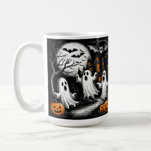 Grizzly Halloween-tafereel met spoken Koffiemok