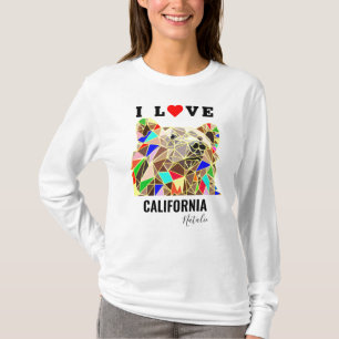 Grizzly Ik hou van beer van Californië, kleurrijk  T-shirt
