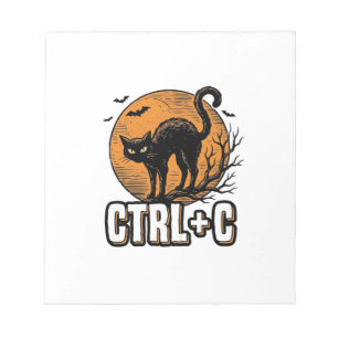 Grizzly Kat CTRL C Vintage Halloween Vector Ontwer Notitieblok