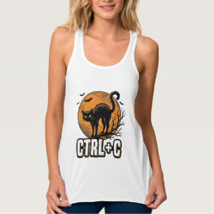Grizzly Kat CTRL C Vintage Halloween Vector Ontwer Tanktop