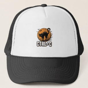 Grizzly Kat CTRL C Vintage Halloween Vector Ontwer Trucker Pet