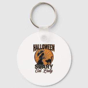 Grizzly Kat Dame Halloween Heks Web Vintage T-shir Sleutelhanger