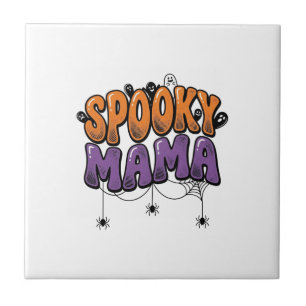 Grizzly Mama Vintage Halloween Moeder Shirt Ontwer Tegeltje