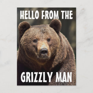 GRIZZLY MAN GRIZZLY BEAR ANSICHTKAARTEN BRIEFKAART
