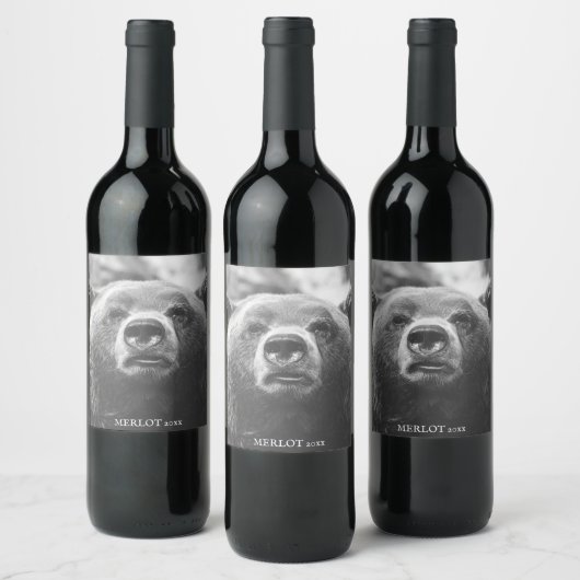Grizzly Oear Étiquettes de vin personnalisés (Bouteilles)