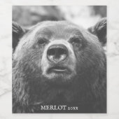 Grizzly Oear Étiquettes de vin personnalisés (Étiquettes simples)