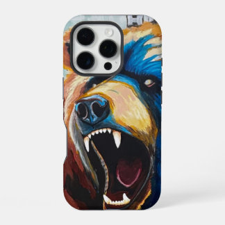 Grizzly Schilderij - Wilde Kunst iPhone 16 Pro Hoesje