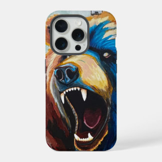 Grizzly Schilderij - Wilde Kunst iPhone 15 Pro Hoesje