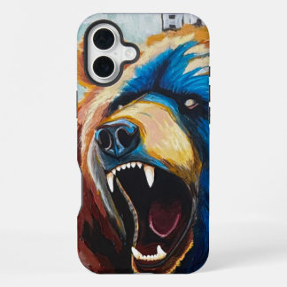 Grizzly-schildering - Wildelevenkunst iPhone 16 Plus Hoesje
