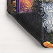 Grizzly uitziende Havanese hond Halloween heks en Muismat (Hoek)