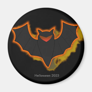 Grizzly Vleermuis Halloween Magneet   Zwarte Thema
