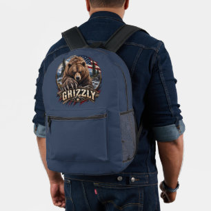 Grizzly – Wilde Amerika Bedrukte Rugzak