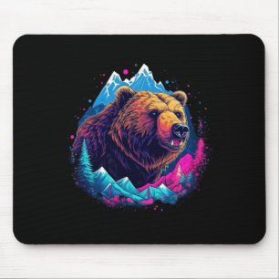 Grizzlybeer buiten natuur alaska jagen wandelen muismat