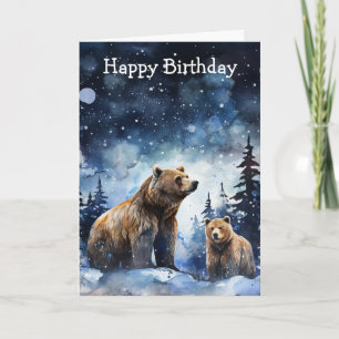 Grizzlybeer en Baby Kaart