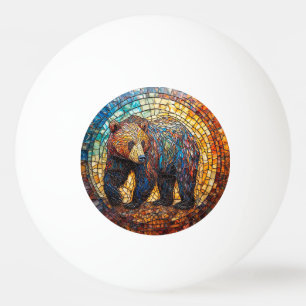 Grizzlybeer in artistiek ontwerp pingpongballen