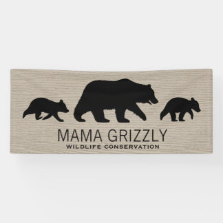 Grizzlybeerfamilie op maat spandoek