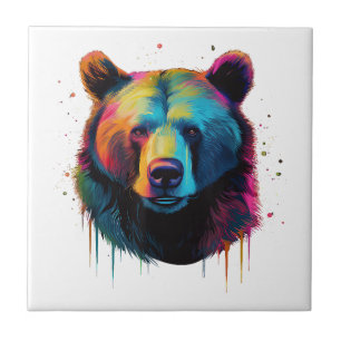 Grizzlybeerliefhebbers Pop Art Grote Grizzlybeer Tegeltje