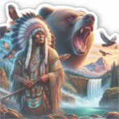 GrizzlyChief Warrior Beer Sticker (Voorkant)