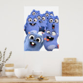 grizzy en de lemmingen zijn woedend blij poster (Keuken)