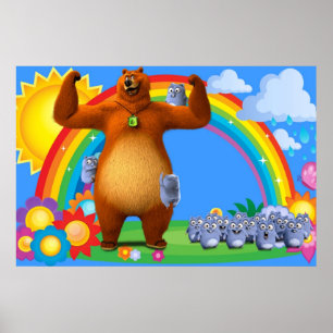 Grizzy en lemmings Kinder Poster