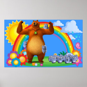 Grizzy en lemmings Kinder Poster