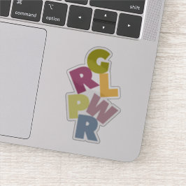 GRL PWR Colorful Letters Feminism Sticker