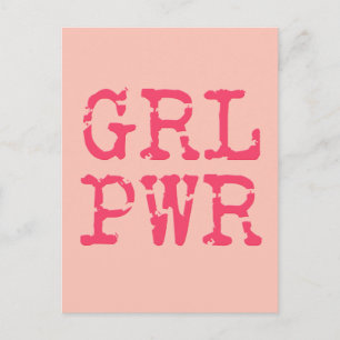 GRL PWR (girlpower) - Fun quote Briefkaart
