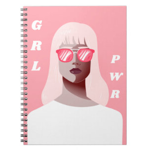 GRL PWR Modern Feminist Illustration Girl Power Notitieboek