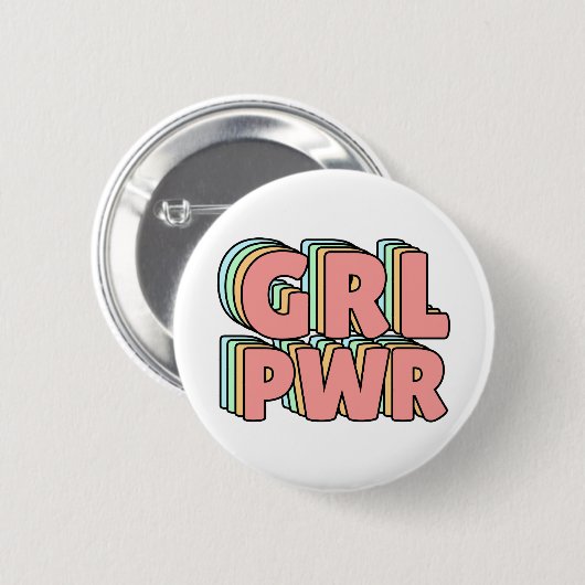 GRL PWR Pastel Ronde Button 5,7 Cm (Voorkant /achterkant)