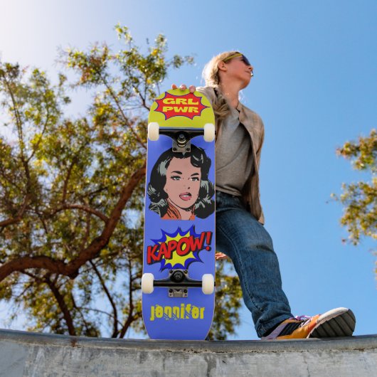 GRL PWR Pop Art — Kool retro Skateboard (Buiten 1)