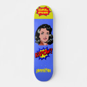 GRL PWR Pop Art - Rétro Cool Skateboard (Devant)