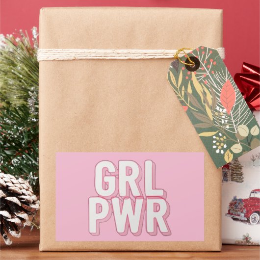 GRL PWR RECHTHOEKIGE STICKER (Feestdagen)