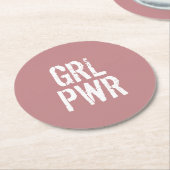 GRL PWR - RONDE KARTONNEN ONDERZETTER (Gebogen)