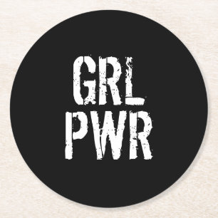 GRL PWR - RONDE KARTONNEN ONDERZETTER