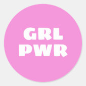 GRL PWR - RONDE STICKER (Voorkant)