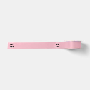 GRL PWR roze satijn lint