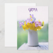 GRMA Irlandais Carte de remerciements avec fleurs (Devant / Derrière)