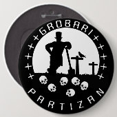 Grobari Partizan Lobanje  Ronde Button 6,0 Cm (Voorkant /achterkant)