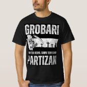 Grobari Partizan Zwart Witte  T-shirt (Voorkant)