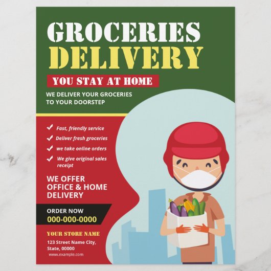 Groceries Delivery Service Flyer (Voorkant)