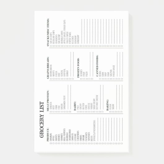 Groceringslijst na IT-notities Post-it® Notes (Voorkant)