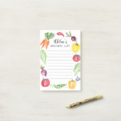 Groceringslijst van groenten en fruit, vers Waterv Post-it® Notes (Op bureau)