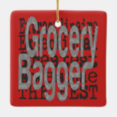 Grocery Bagger Extraordinaire Keramisch Ornament (Achterkant)