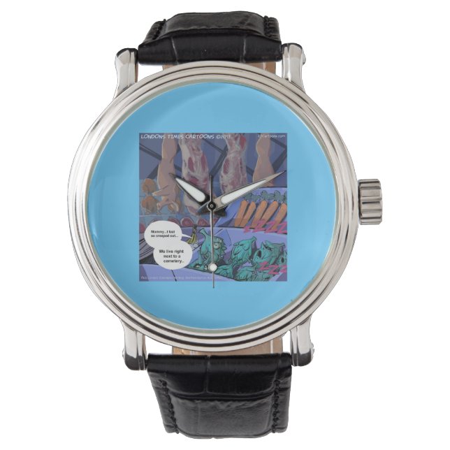 Grocery Graveyard Funny/Sad Vegan Watch Horloge (Voorkant)