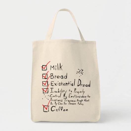 Grocery List of Dread Tote Bag (Voorkant)